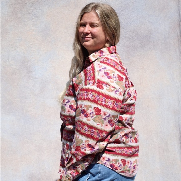 Pink Floral Button Up Shirt - Picture 7 of 9